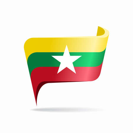 Myanmar flag map pointer layout. Vector illustration.のイラスト素材