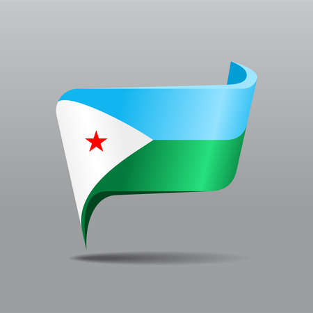 Djibouti flag map pointer layout. Vector illustration.のイラスト素材
