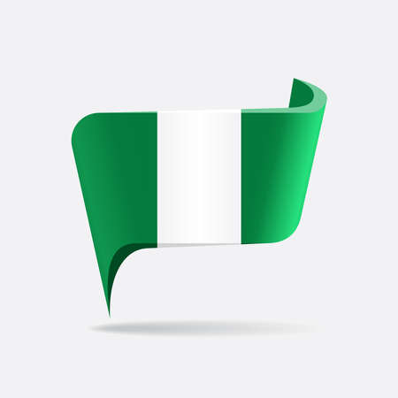 Nigerian flag map pointer layout. Vector illustration.のイラスト素材