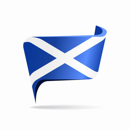 Scottish flag map pointer layout. Vector illustration.のイラスト素材