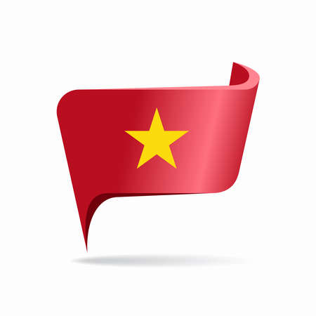 Vietnamese flag map pointer layout. Vector illustration.のイラスト素材