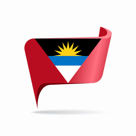 Antigua and Barbuda flag map pointer layout. Vector illustration.のイラスト素材