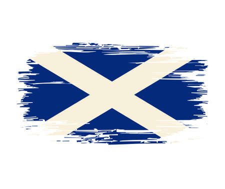 Scottish flag brush grunge background. Vector illustration.のイラスト素材