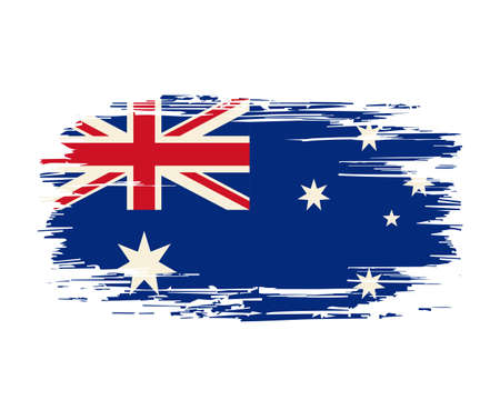 Australian flag brush grunge background. Vector illustration.のイラスト素材