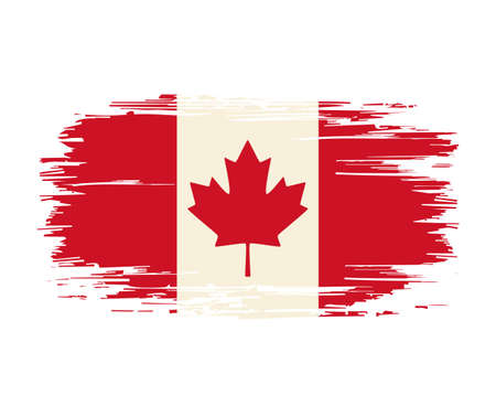 Canadian flag brush grunge background. Vector illustration.のイラスト素材