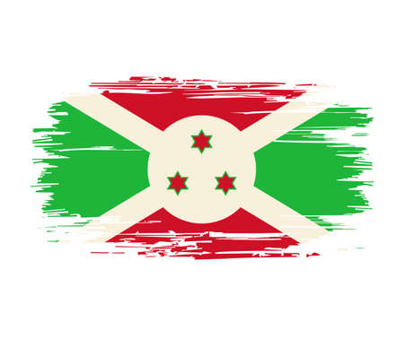 Burundian flag brush grunge background. Vector illustration.のイラスト素材