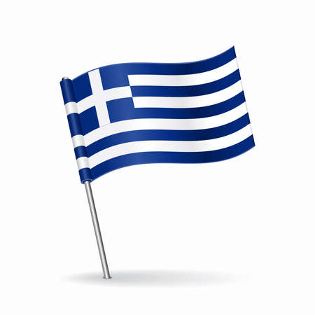 Greek flag map pointer layout. Vector illustration.のイラスト素材