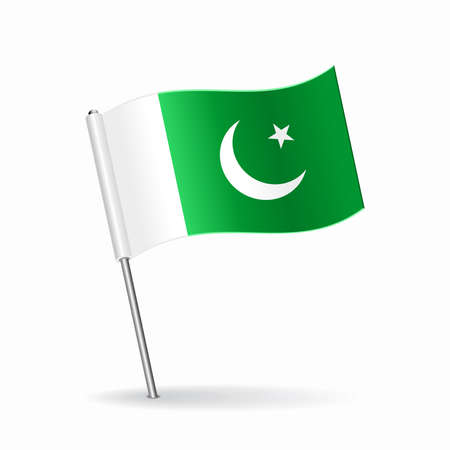 Pakistani flag map pointer layout. Vector illustration.のイラスト素材