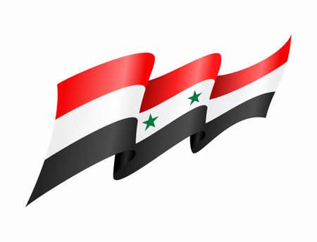 Syrian flag wavy abstract background. Vector illustration.のイラスト素材