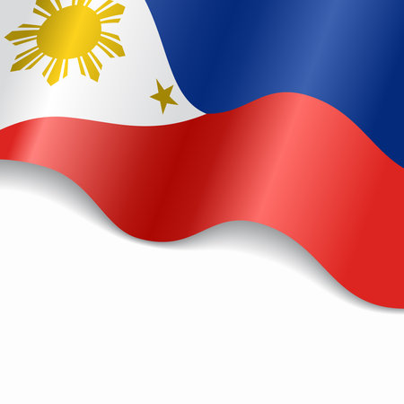 Philippines flag wavy abstract background. Vector illustration.のイラスト素材