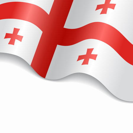 Georgian flag wavy abstract background. Vector illustration.のイラスト素材