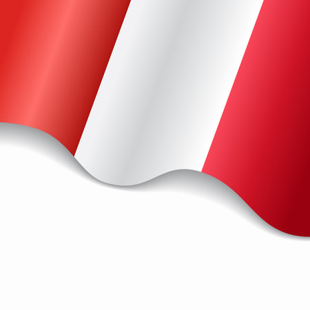 Peruvian flag wavy abstract background. Vector illustration.のイラスト素材