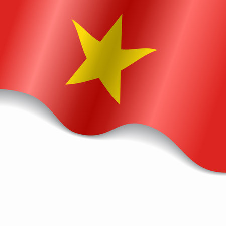 Vietnamese flag wavy abstract background. Vector illustration.のイラスト素材