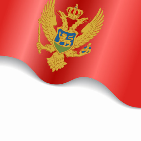 Montenegrian flag wavy abstract background. Vector illustration.のイラスト素材