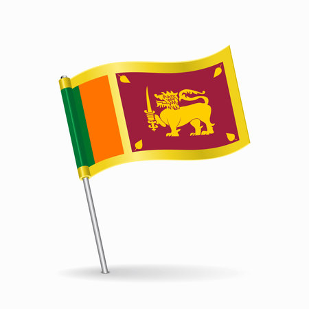 Sri Lankan flag map pin pointer layout. Vector.のイラスト素材