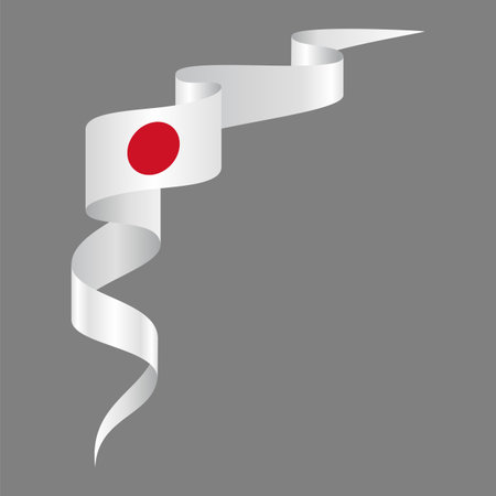 Japanese flag wavy abstract background. Vector illustration.のイラスト素材