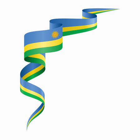 Rwandan flag wavy abstract background. Vector illustration.のイラスト素材