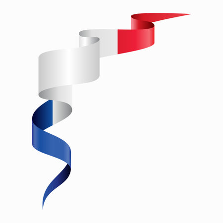 French flag wavy abstract background. Vector illustration.のイラスト素材