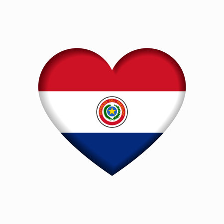 Paraguayan flag heart-shaped sign. Vector illustration.のイラスト素材