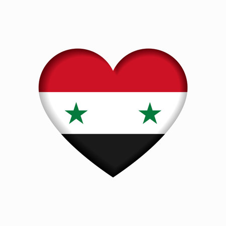 Syrian flag heart-shaped sign. Vector illustration.のイラスト素材