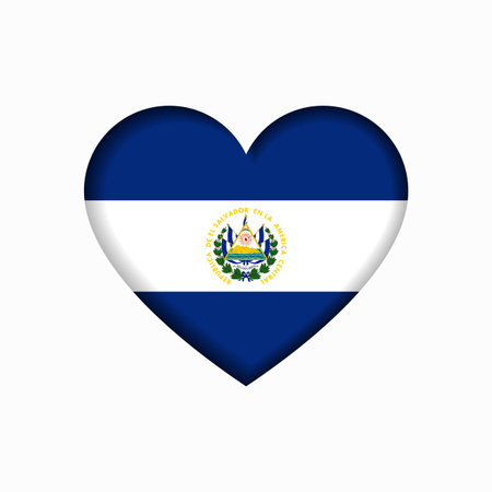 El Salvadoran flag heart-shaped sign. Vector illustration.のイラスト素材