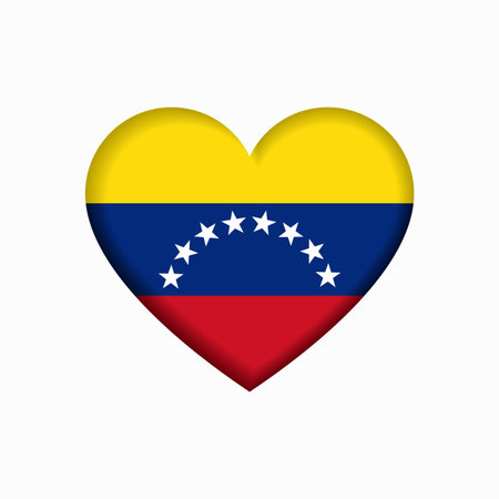 Venezuelan flag heart-shaped sign. Vector illustration.のイラスト素材
