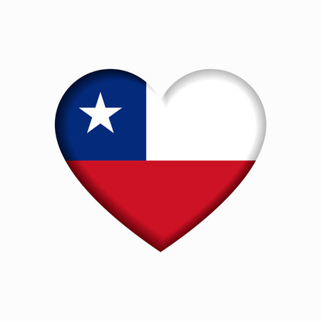 Chilean flag heart-shaped sign. Vector illustration.のイラスト素材