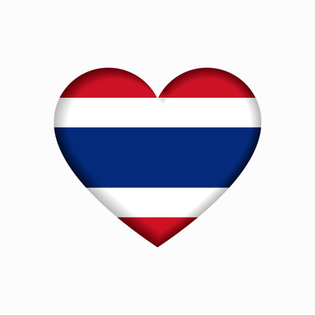 Thai flag heart-shaped sign. Vector illustration.のイラスト素材