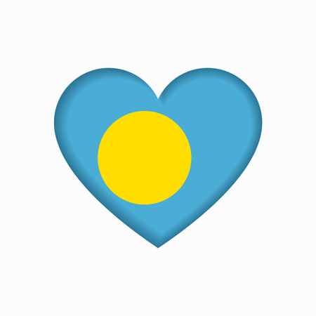Palauan flag heart-shaped sign. Vector illustration.のイラスト素材
