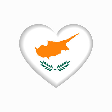 Cypriot flag heart-shaped sign. Vector illustration.のイラスト素材