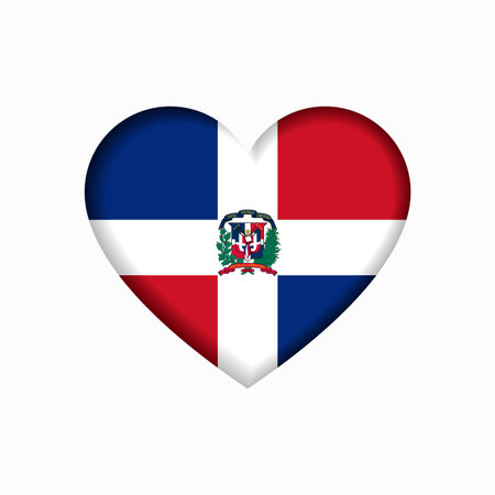 Dominican Republic flag heart-shaped sign. Vector illustration.のイラスト素材