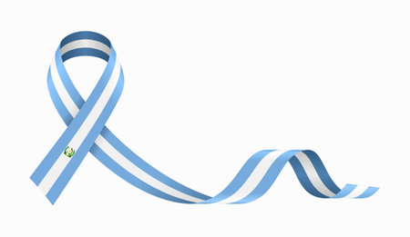 Guatemalan flag stripe ribbon wavy background layout. Vector illustration.のイラスト素材