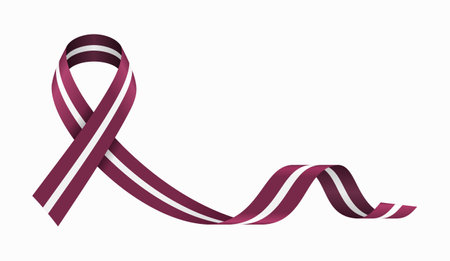 Latvian flag stripe ribbon wavy background layout. Vector illustration.のイラスト素材