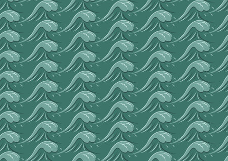 Wavy seamless wallpaper pattern background. Vector illustration.のイラスト素材