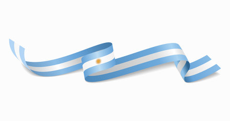 Argentinean flag wavy abstract background. Vector illustration.のイラスト素材