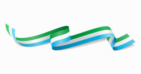 Sierra Leone flag wavy abstract background. Vector illustration.のイラスト素材