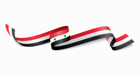 Syrian flag wavy abstract background. Vector illustration.のイラスト素材