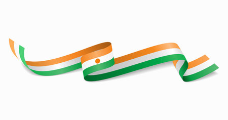 Niger flag wavy abstract background. Vector illustration.のイラスト素材