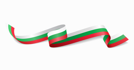 Bulgarian flag wavy abstract background. Vector illustration.のイラスト素材