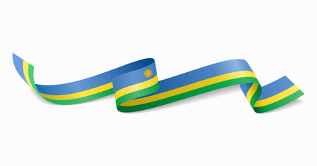 Rwandan flag wavy abstract background. Vector illustration.のイラスト素材