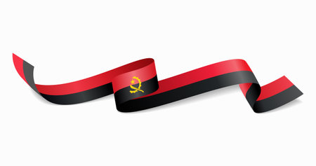 Angolan flag wavy abstract background. Vector illustration.のイラスト素材