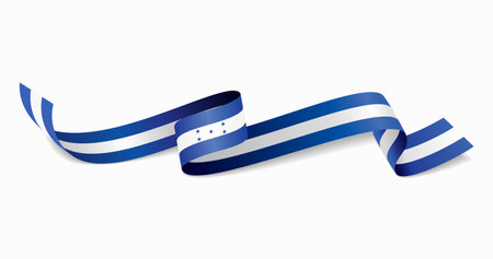 Honduras flag wavy abstract background. Vector illustration.のイラスト素材