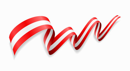 Austrian flag wavy abstract background layout. Vector illustration.のイラスト素材
