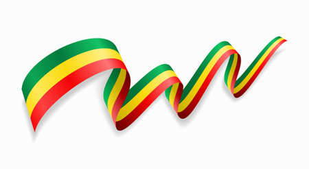 Malian flag wavy abstract background. Vector illustration.のイラスト素材