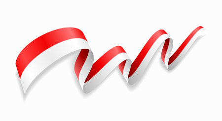 Indonesian flag wavy abstract background. Vector illustration.のイラスト素材