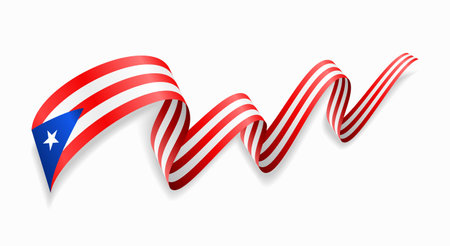 Puerto Rican flag wavy abstract background. Vector illustration.のイラスト素材