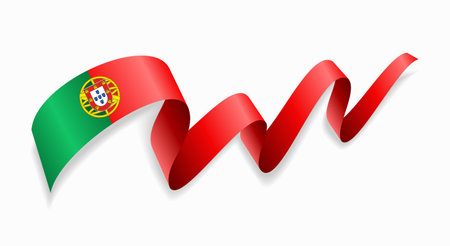 Portuguese flag wavy abstract background. Vector illustration.のイラスト素材