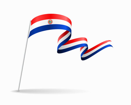 Paraguayan flag wavy background layout. Vector illustration.のイラスト素材