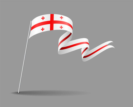 Georgian flag wavy background layout. Vector illustration.のイラスト素材