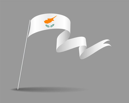 Cypriot flag wavy background layout. Vector illustration.のイラスト素材